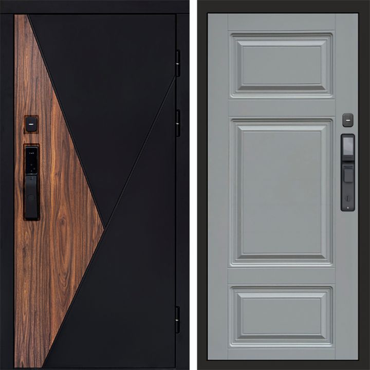 Входная дверь Termo-door МАТРИКС с электронным замком Лион Грей Софт