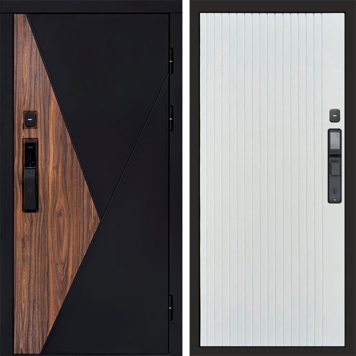 Входная дверь Termo-door МАТРИКС с электрозамком FLAT Белый Софт