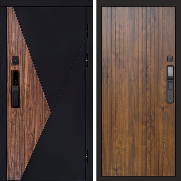 Входная дверь Termo-door МАТРИКС с электронным замком FLAT Дуб