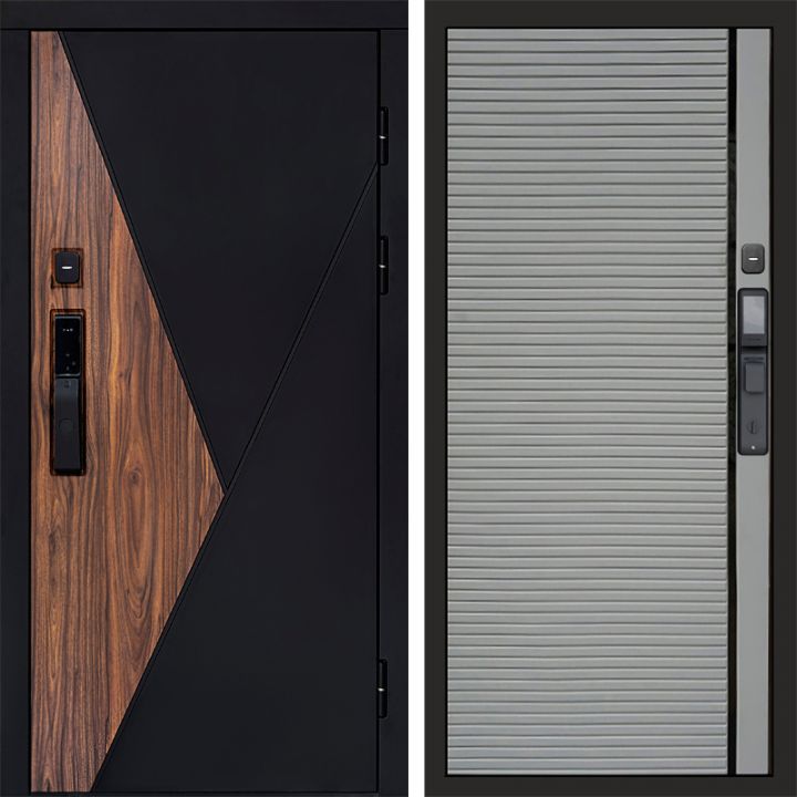 Входная дверь Termo-door МАТРИКС с электрозамком PORTE Грей Софт