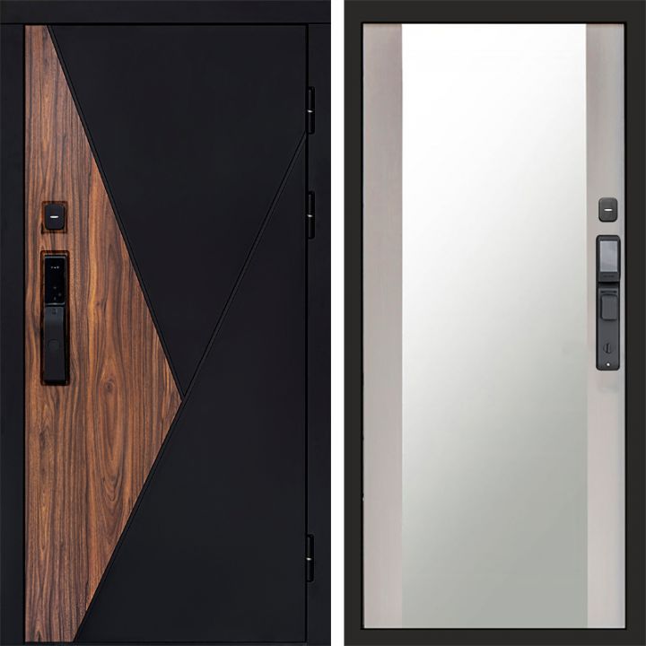 Входная дверь Termo-door МАТРИКС с электрозамком Зеркало лиственница