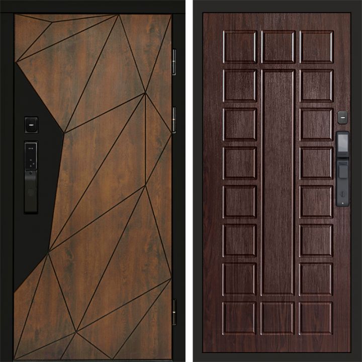 Входная дверь Termo-door ГЕОМЕТРИЯ с электрозамком Престиж венге