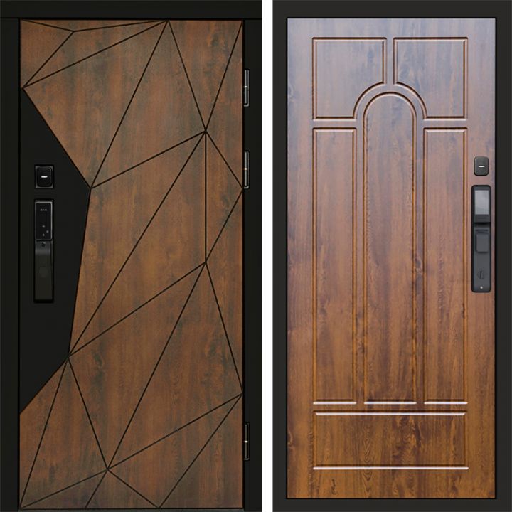 Входная дверь Termo-door ГЕОМЕТРИЯ с электрозамком Арка дуб