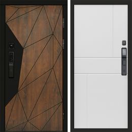 Входная дверь Termo-door ГЕОМЕТРИЯ с электронным замком Горизонт белый