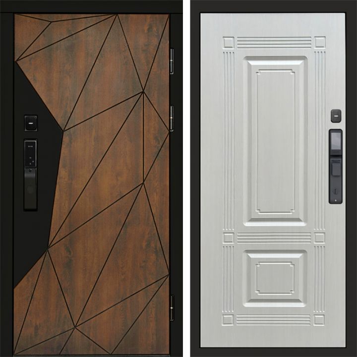 Входная дверь Termo-door ГЕОМЕТРИЯ с электронным замком Мадрид Лиственница