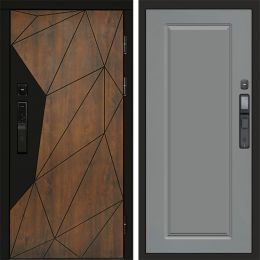 Входная дверь Termo-door ГЕОМЕТРИЯ с электронным замком Гранд Грей Софт