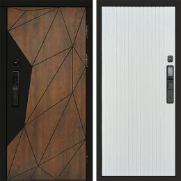 Входная дверь Termo-door ГЕОМЕТРИЯ с электрозамком FLAT Белый Софт