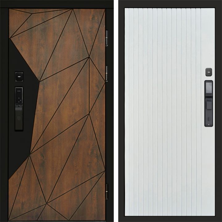 Входная дверь Termo-door ГЕОМЕТРИЯ с электронным замком FLAT Белый Софт