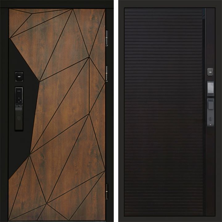 Входная дверь Termo-door ГЕОМЕТРИЯ с электрозамком Porte black