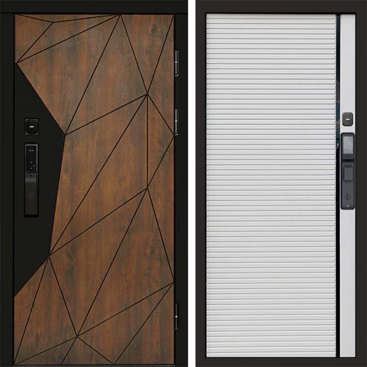 Входная дверь Termo-door ГЕОМЕТРИЯ с электронным замком Porte white