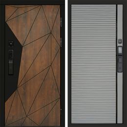 Входная дверь Termo-door ГЕОМЕТРИЯ с электрозамком PORTE Грей Софт