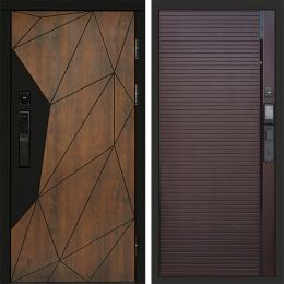 Входная дверь Termo-door ГЕОМЕТРИЯ с электронным замком PORTE Шоколад