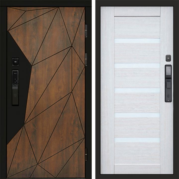 Входная дверь Termo-door ГЕОМЕТРИЯ с электронным замком Царга лиственница
