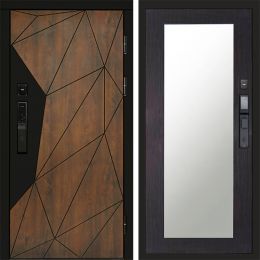 Входная дверь Termo-door ГЕОМЕТРИЯ с электронным замком Зеркало Триумф венге