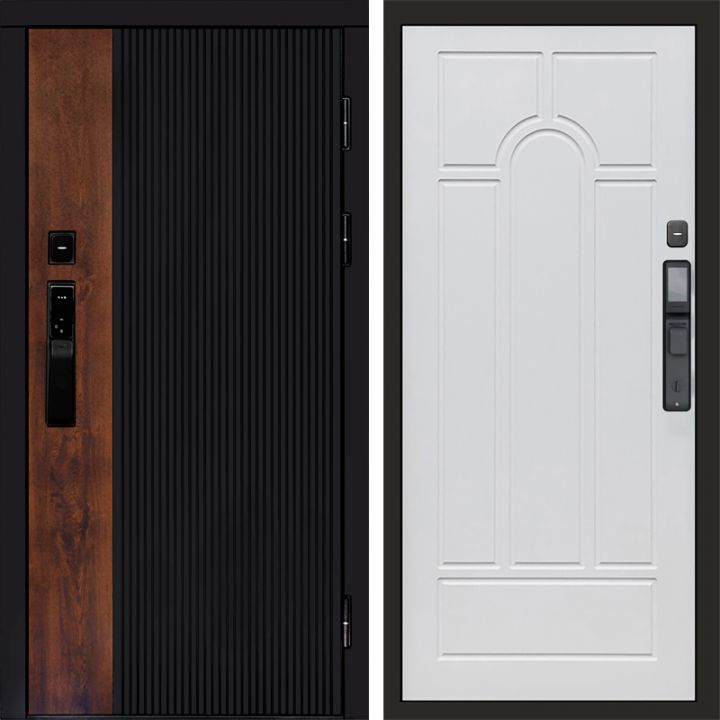 Входная дверь Termo-door ПРЕСТИЖ с электронным замком Арка белое дерево