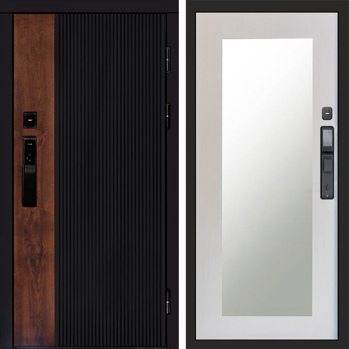 Входная дверь Termo-door ПРЕСТИЖ с электронным замком Зеркало Триумф лиственница