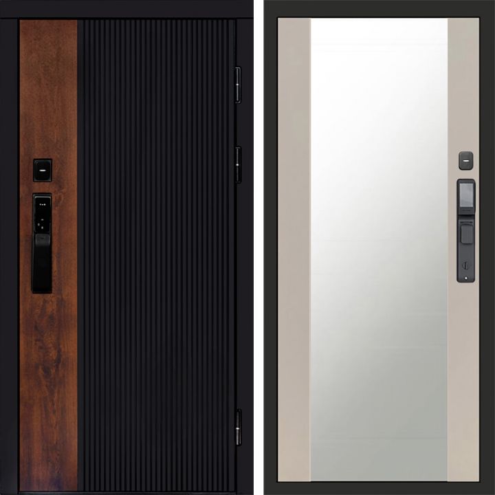 Входная дверь Termo-door ПРЕСТИЖ с электронным замком Зеркало Слоновая Кость