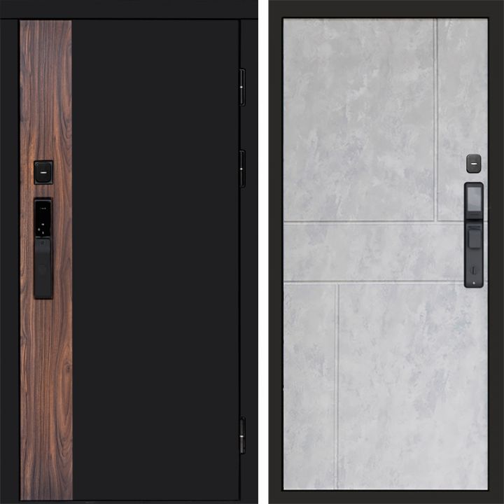 Входная дверь Termo-door ТОР с электронным замком Горизонт бетон светлый