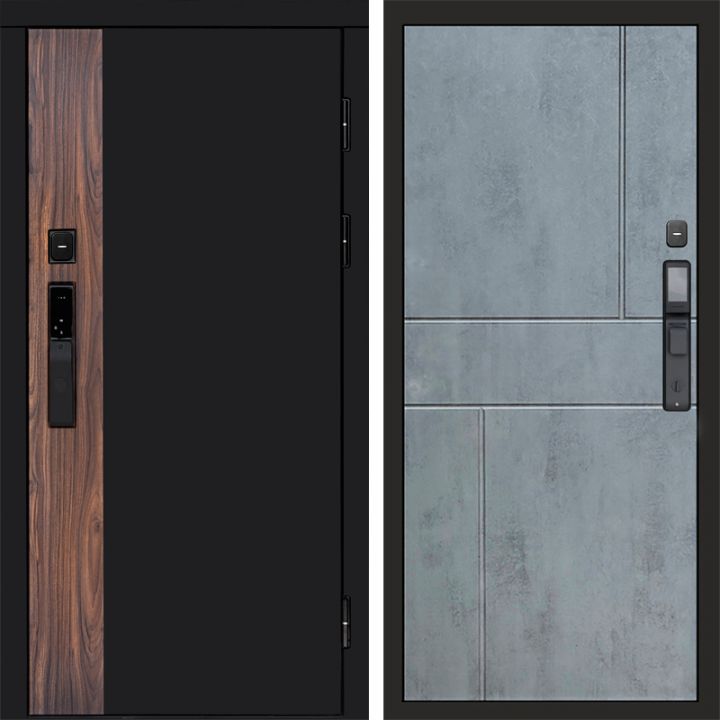Входная дверь Termo-door ТОР с электронным замком Горизонт бетон темный
