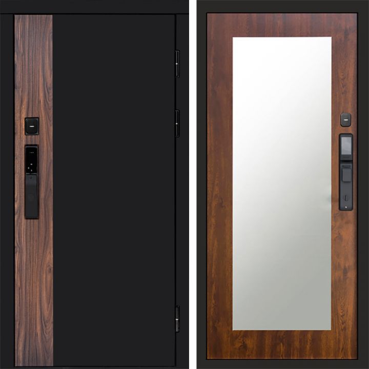 Входная дверь Termo-door ТОР с электронным замком Зеркало Триумф дуб
