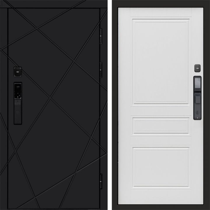 Входная дверь Termo-door ЛУЧИ BLACK с электронным замком Классика лиственница
