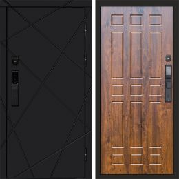 Входная дверь Termo-door ЛУЧИ BLACK с электронным замком Спарта дуб