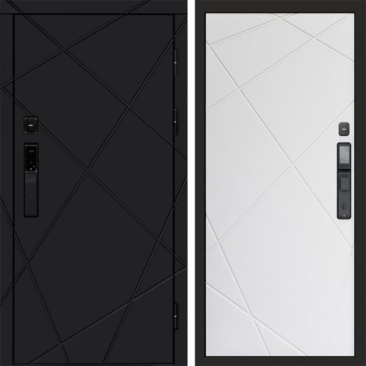 Входная дверь Termo-door ЛУЧИ BLACK с электронным замком Лучи белый