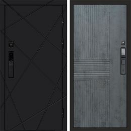 Входная дверь Termo-door ЛУЧИ BLACK с электронным замком Мастино Бетон Темный