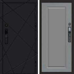 Входная дверь Termo-door ЛУЧИ BLACK с электронным замком Гранд Грей Софт