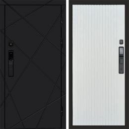 Входная дверь Termo-door ЛУЧИ BLACK с электронным замком FLAT Белый Софт