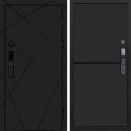 Входная дверь Termo-door ЛУЧИ BLACK с электронным замком Нео Black