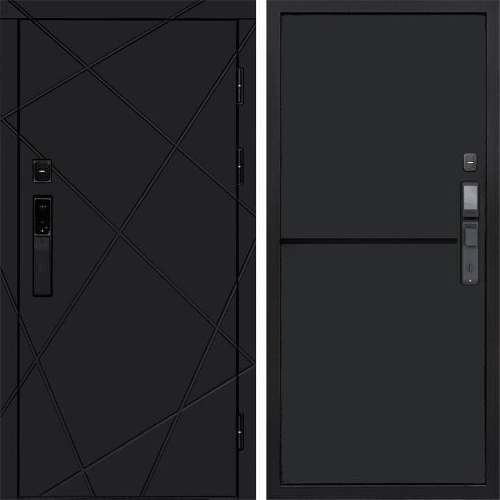 Входная дверь Termo-door ЛУЧИ BLACK с электронным замком Нео Black