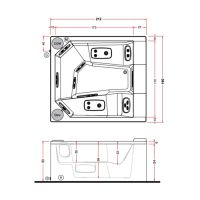 Спа бассейн Gruppo Treesse Quarz Light 212 212x190x90 схема 4