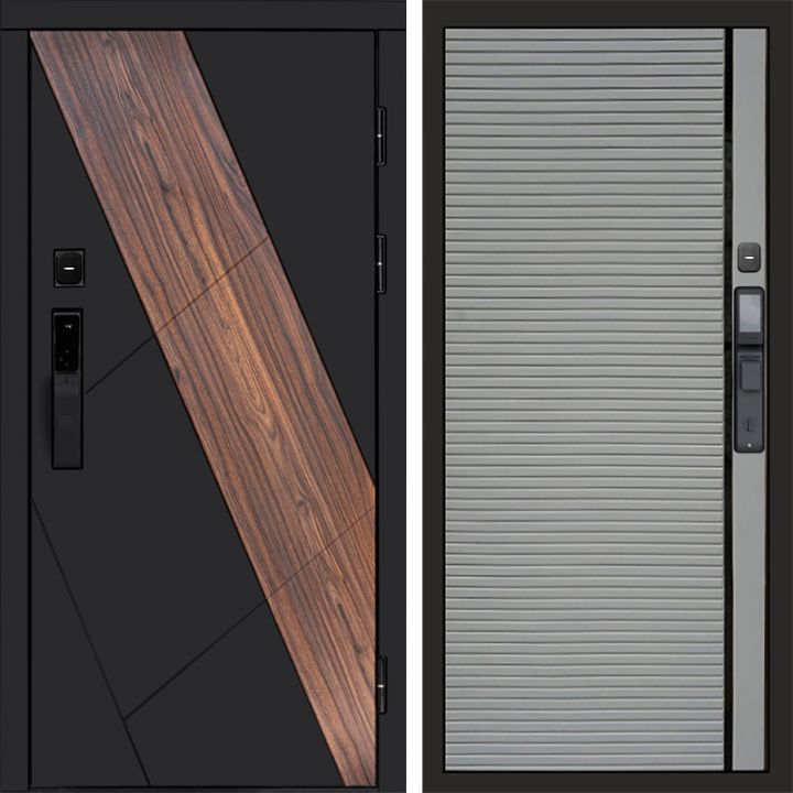 Входная дверь Termo-door НОВА с электронным замком PORTE Грей Софт