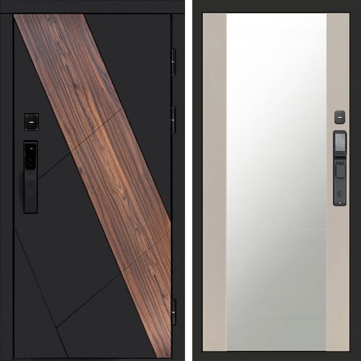 Входная дверь Termo-door НОВА с электронным замком Зеркало Слоновая Кость