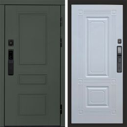 Входная дверь Termo-door ОРЕГОН GREEN с электронным замком Мадрид Белый Софт