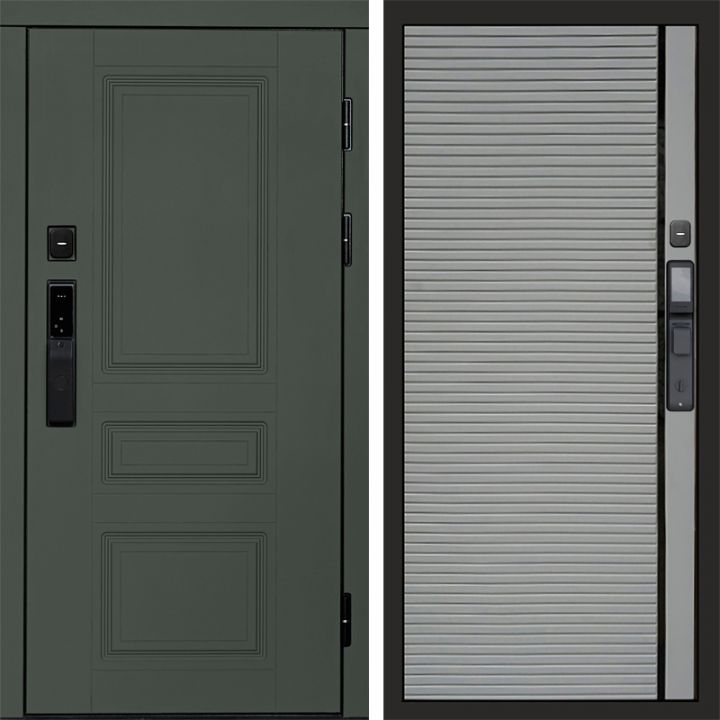 Входная дверь Termo-door ОРЕГОН GREEN с электронным замком PORTE Грей Софт