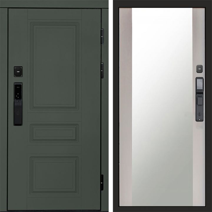 Входная дверь Termo-door ОРЕГОН GREEN с электронным замком Зеркало лиственница