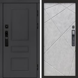 Входная дверь Termo-door ОРЕГОН ГРАФИТ с электронным замком Лучи бетон светлый