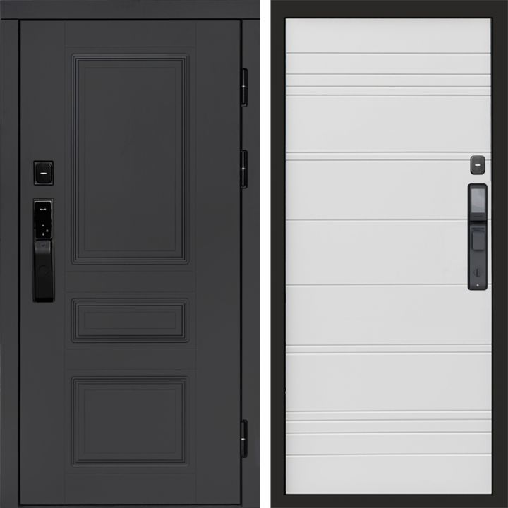 Входная дверь Termo-door ОРЕГОН ГРАФИТ с электронным замком White line