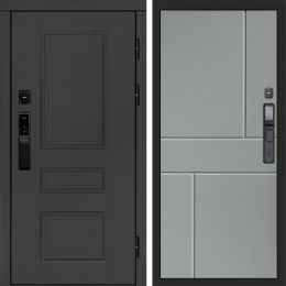Входная дверь Termo-door ОРЕГОН ГРАФИТ с электронным замком Горизонт Грей Софт