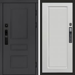Входная дверь Termo-door ОРЕГОН ГРАФИТ с электронным замком Гранд Белый Софт