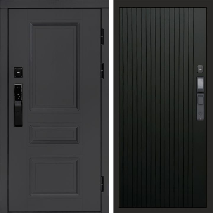 Входная дверь Termo-door ОРЕГОН ГРАФИТ с электронным замком FLAT Черный Кварц