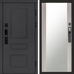 Входная дверь Termo-door ОРЕГОН ГРАФИТ с электронным замком Зеркало лиственница