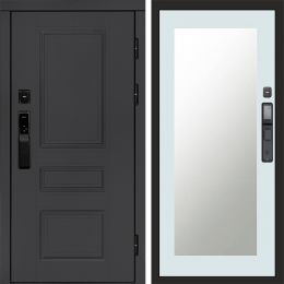 Входная дверь Termo-door ОРЕГОН ГРАФИТ с электронным замком Зеркало Триумф Белый Софт