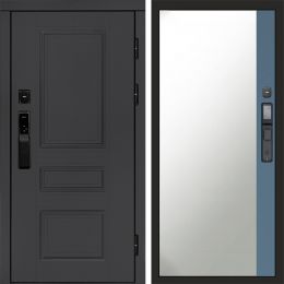 Входная дверь Termo-door ОРЕГОН ГРАФИТ с электронным замком Широкое Зеркало Фацет Грей Софт