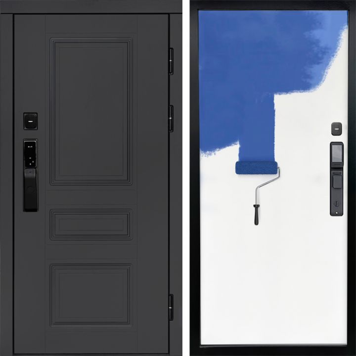 Входная дверь Termo-door ОРЕГОН ГРАФИТ с электронным замком Грунт под покраску