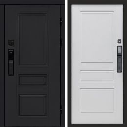 Входная дверь Termo-door ОРЕГОН BLACK с электронным замком Классик Белый Софт