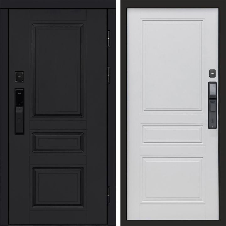 Входная дверь Termo-door ОРЕГОН BLACK с электронным замком Классик Белый Софт