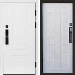 Входная дверь Termo-door ОРЕГОН WHITE с электронным замком Престиж белое дерево